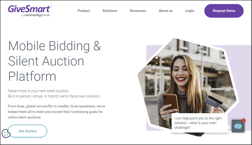 A screenshot of GiveSmart’s auction management software page.